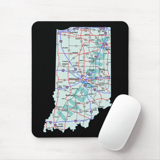 Indiana Map Mousepad Muismat (Met muis)