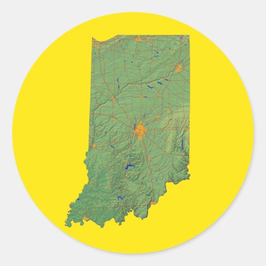 Indiana Map Sticker (Voorkant)