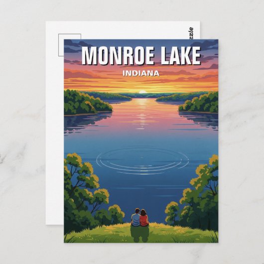 Indiana Monroe Lake Travel Briefkaart (Voorkant / Achterkant)