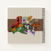 Indiana Northern Cardinals met inheemse Planten Notitieboek (Achterkant)