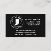 Indiana Notary Public Services Visitekaartje (Voorkant)