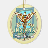 Indiana Nurse Caduceus Keramisch Ornament (Links)
