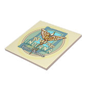 Indiana Nurse Caduceus Tegeltje (Zijkant)