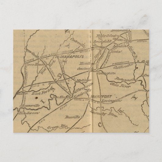 Indiana, Ohio, Kentucky Briefkaart (Voorkant)