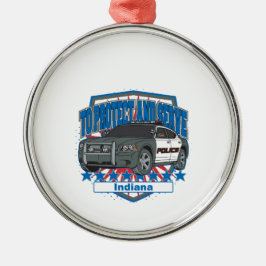 Indiana om de politie te beschermen en te dienen keramisch ornament