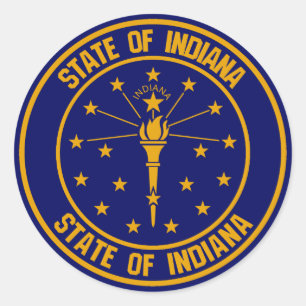 Indiana om Embleem Ronde Sticker