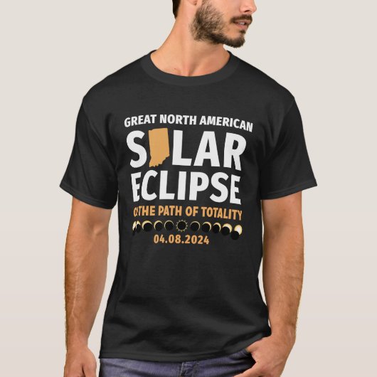 Indiana op het pad van de totaliteit zonnepanelen t-shirt (Voorkant)