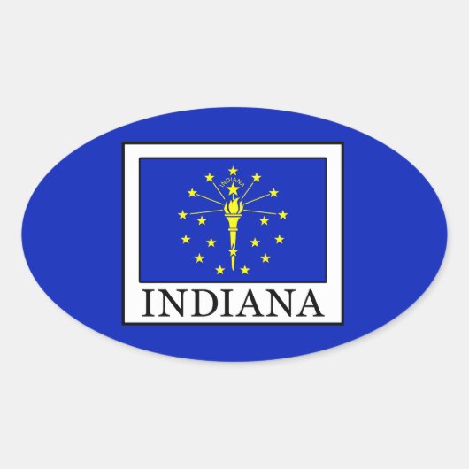 Indiana Ovale Sticker (Voorkant)