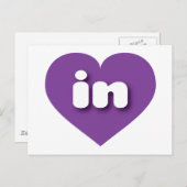 Indiana paars hart - Ik hou van Briefkaart (Voorkant / Achterkant)