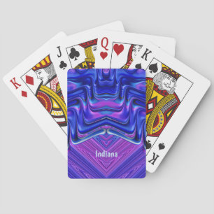 INDIANA ~ Paarse Blauwe Fractal Ontwerppatroon ~ Pokerkaarten