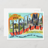 Indiana, Pennsylvania  Big Letters Briefkaart (Voorkant / Achterkant)