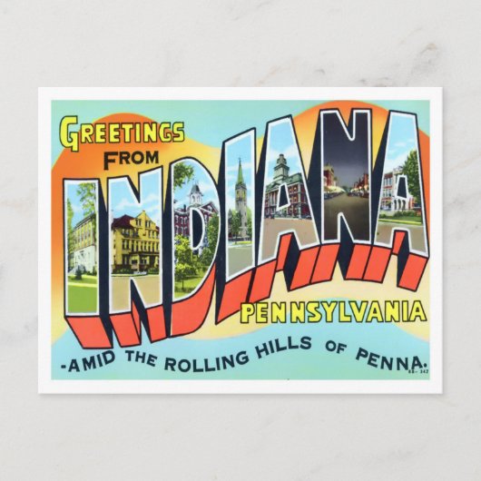 Indiana, Pennsylvania  Big Letters Briefkaart (Voorkant)
