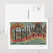 Indiana, Pennsylvania - Grote Letter-scènes Briefkaart (Voorkant / Achterkant)