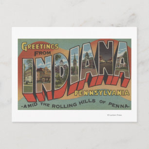 Indiana, Pennsylvania - Grote Letter-scènes Briefkaart