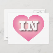 Indiana Pink Fade Heart - Ik hou van Briefkaart (Voorkant / Achterkant)
