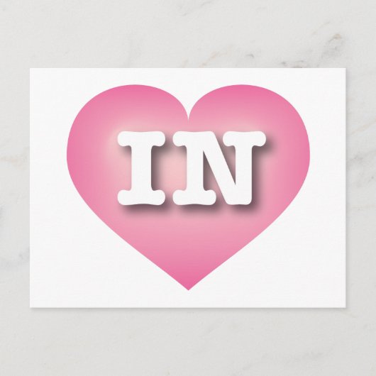 Indiana Pink Fade Heart - Ik hou van Briefkaart (Voorkant)