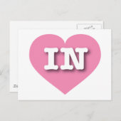 Indiana Pink Heart - Ik hou van IN Briefkaart (Voorkant / Achterkant)