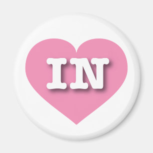 Indiana Pink Heart - Ik hou van IN Magneet