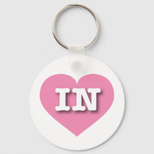 Indiana Pink Heart - Ik hou van IN Sleutelhanger