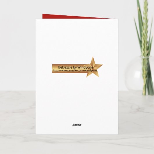 Indiana Poinsettia Seizoenen Groeten Kerstmis Feestdagen Kaart (Achterkant)