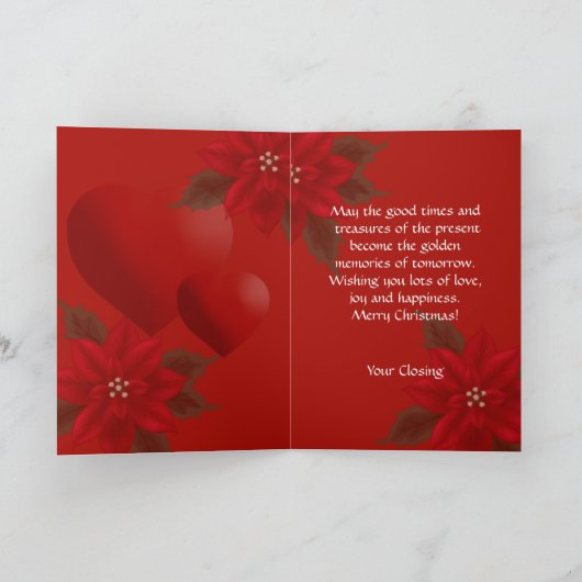 Indiana Poinsettia Seizoenen Groeten Kerstmis Feestdagen Kaart (Binnen)