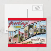 Indiana  postacard Design reis naar ons toe Briefkaart (Voorkant / Achterkant)