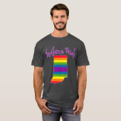 Indiana Pride met regenboogstrepen T-shirt (Voorkant volledig)