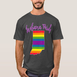 Indiana Pride met regenboogstrepen T-shirt
