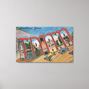 Indiana (Racecar) Grote Letter-scenesIndiana Canvas Afdruk