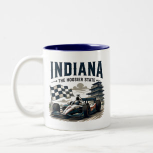 Indiana Racing Erfgoedreis Tweekleurige Koffiemok