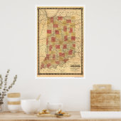 Indiana Railroad Map 1858 Poster (Keuken)