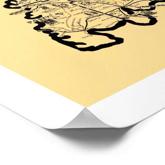 Indiana Railroad Map 1897 Poster (Hoek)