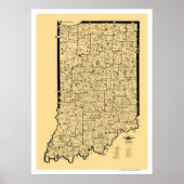 Indiana Railroad Map 1897 Poster (Voorkant)