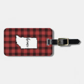 Indiana | Red & Black Buffalo Plaid Home State Bagagelabel (Voorkant horizontaal)
