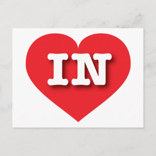 Indiana Red Heart - Ik hou van IN Briefkaart