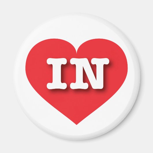 Indiana Red Heart - Ik hou van IN Magneet (Voorkant)