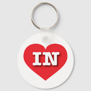Indiana Red Heart - Ik hou van IN Sleutelhanger