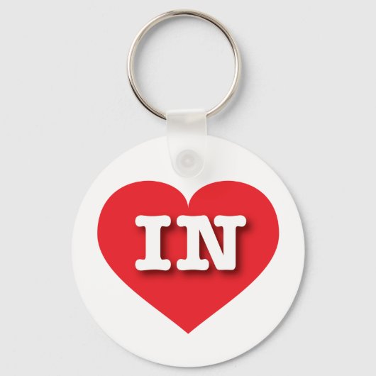 Indiana Red Heart - Ik hou van IN Sleutelhanger (Voorkant)
