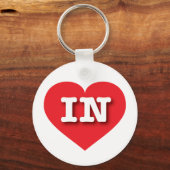 Indiana Red Heart - Ik hou van IN Sleutelhanger (Voorkant)