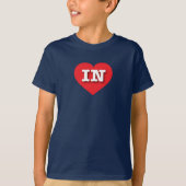 Indiana Red Heart - Ik hou van IN T-shirt (Voorkant)