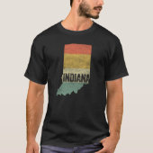 Indiana  Retro Sunset Color Map T-shirt (Voorkant)