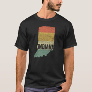 Indiana  Retro Sunset Color Map T-shirt