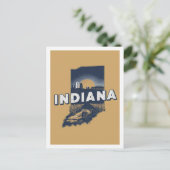 Indiana Retro Travel Design Iconische Verenigde St Briefkaart (Staand voorkant)