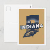 Indiana Retro Travel Design Iconische Verenigde St Briefkaart (Voorkant / Achterkant)