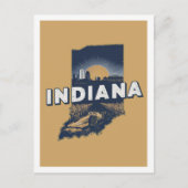 Indiana Retro Travel Design Iconische Verenigde St Briefkaart (Voorkant)