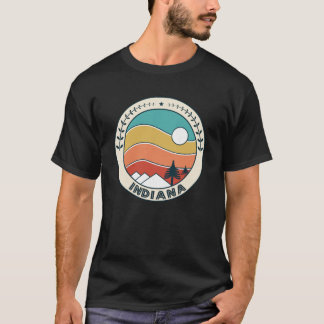 Indiana Retro Vintage Sunset Indiana Mountain Souv T-shirt