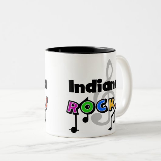 Indiana Rocks Tweekleurige Koffiemok (Voorkant rechts)
