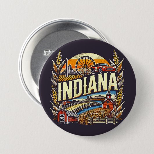 Indiana Ronde Button 7,6 Cm (Voorkant /achterkant)