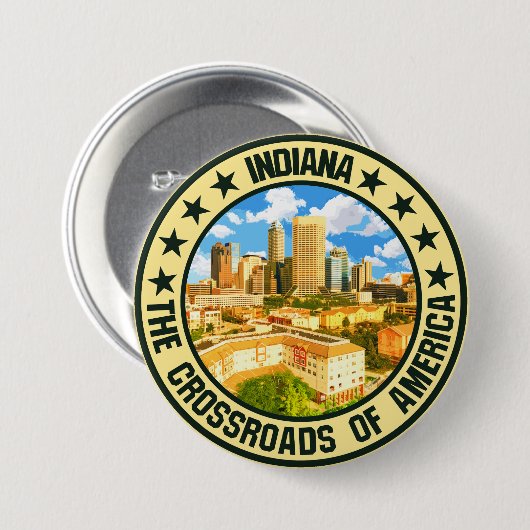 Indiana Ronde Button 7,6 Cm (Voorkant /achterkant)