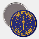 Indiana Round Emblem Magneet (Voorkant / Achterkant)